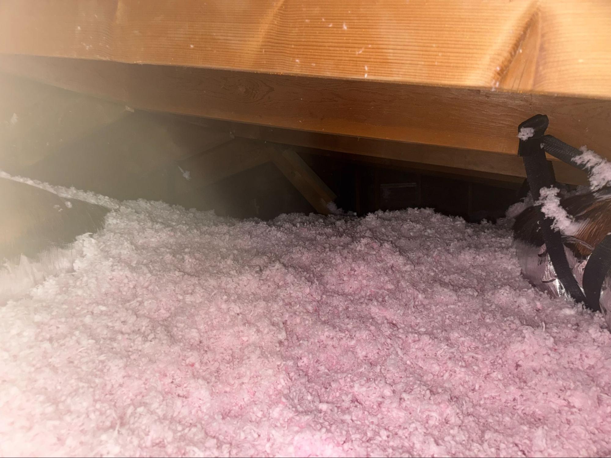 Freshly installed blown-in attic insulation in Tehachapi, CA by Origin Heating & Air